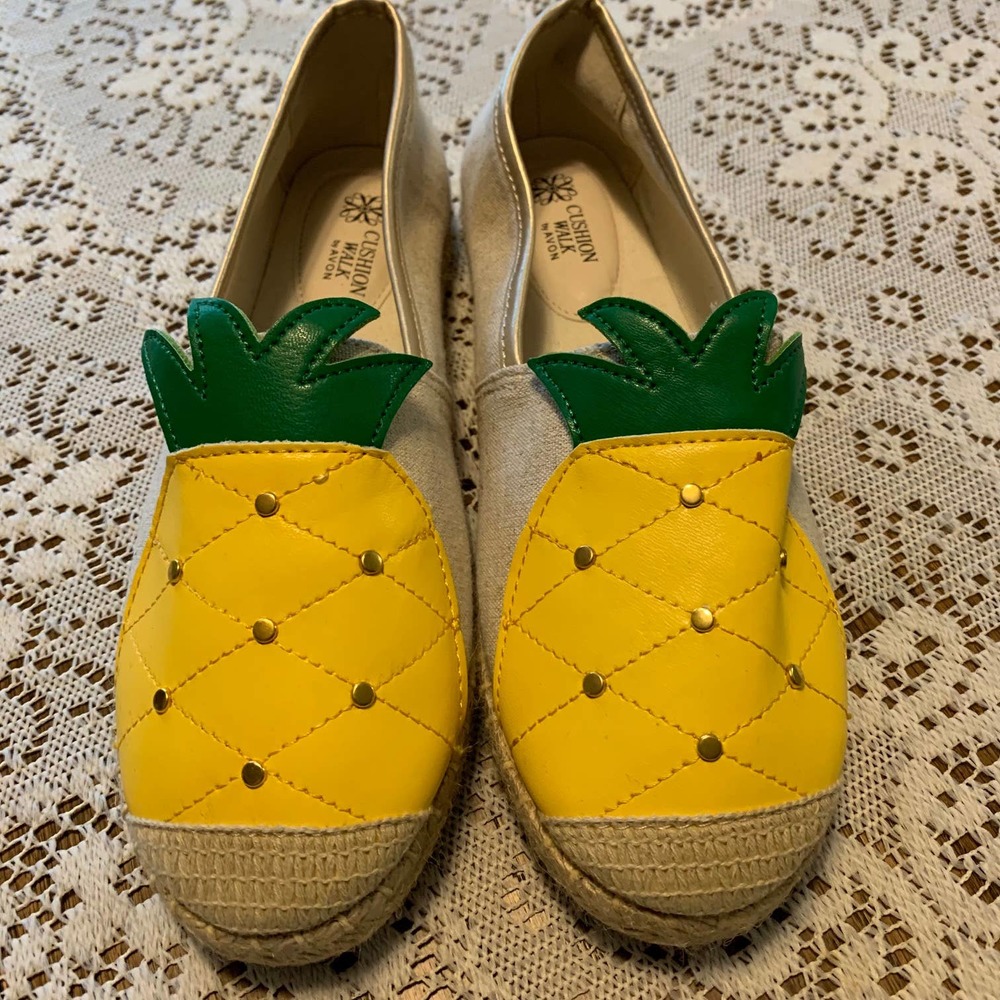 Cushion Walk by Avonβ Pineapple Espadrille Shoes Women's Size 7